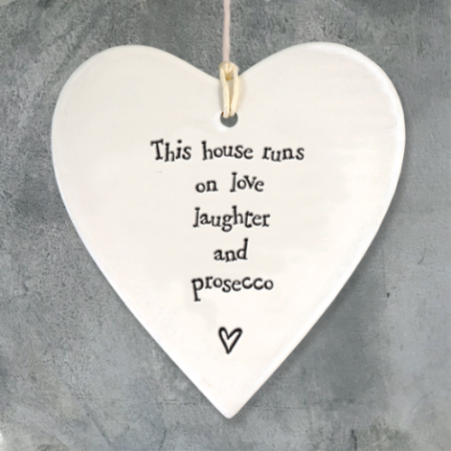 East of India Round This House Porcelain Heart