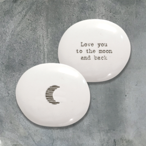 East of India Porcelain Pebble: To the Moon