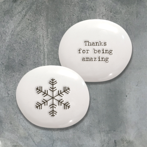 East of India Porcelain Pebble: Thanks