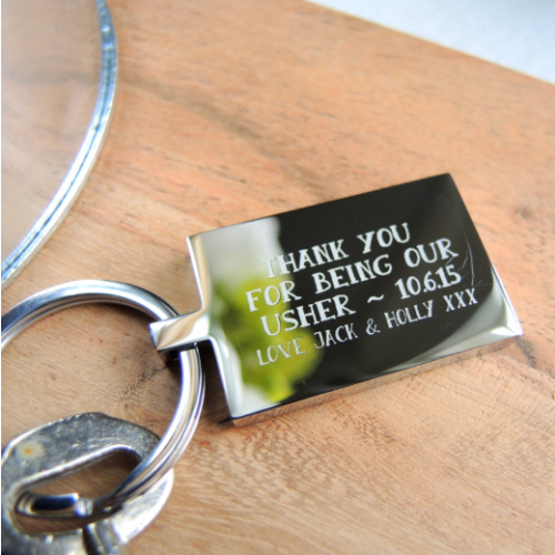 Personalised Weddiing Thank You Keyring