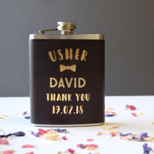 Personalised Wedding Thank You Hip Flasks