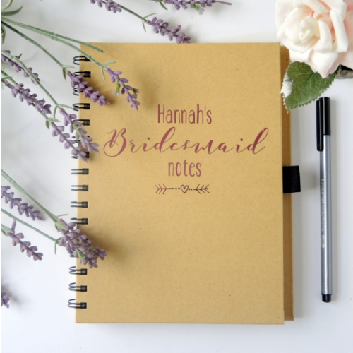 Personalised Bridesmaid Notebook