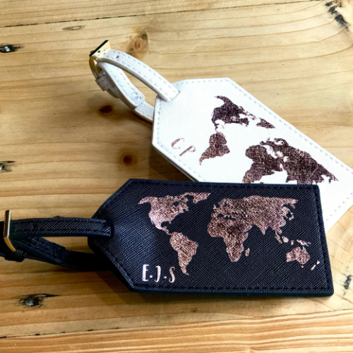 Personalised World Map Luggage Tag