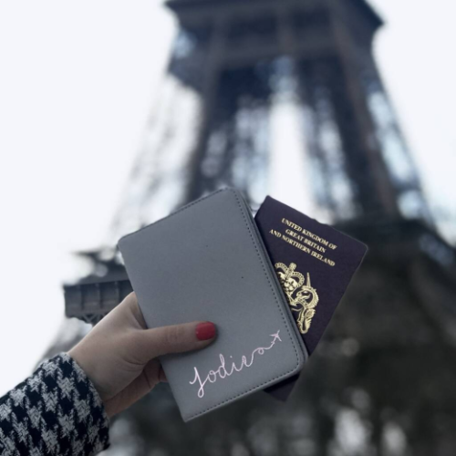 Personalised Aeroplane Swirl Passport Cover