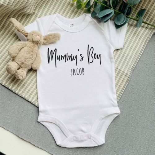 Personalised Mummys Boy Baby Vest