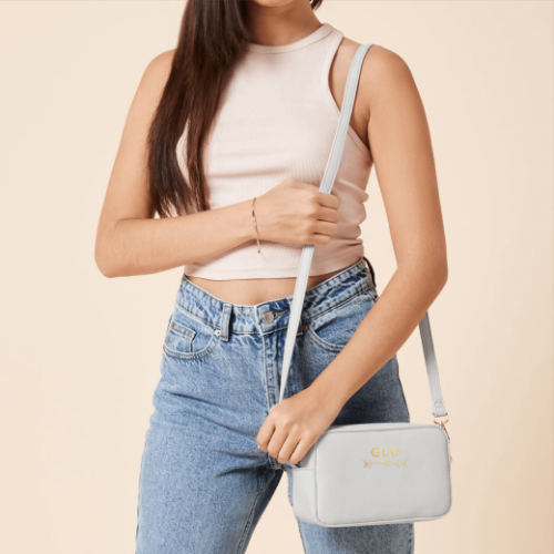 Personalised Cross Body Hand Bag With Heart Motif