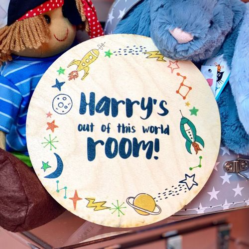 Personalised Rocket Wreath Room Sign