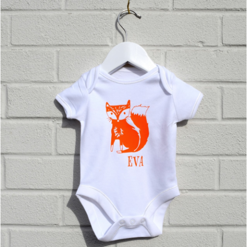 Personalised Fox Baby Vest