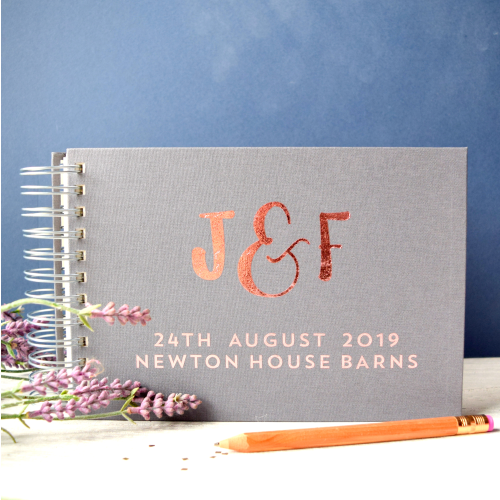 Personalised Couple`s Initial Wedding Guest Book