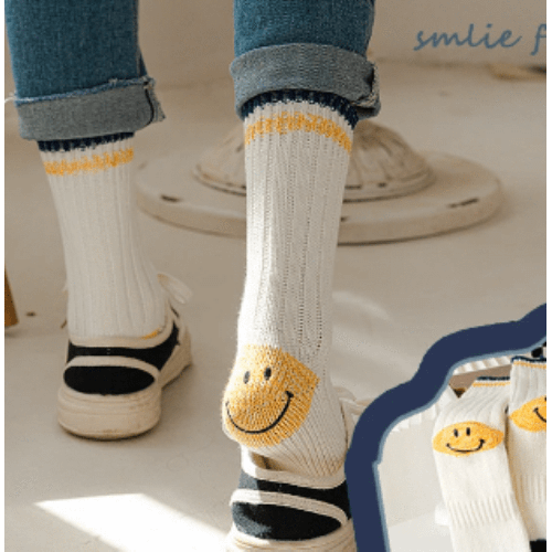 Happy Face Heel Socks