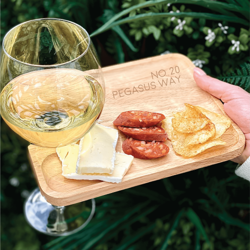 Personalised Simple Address Wine And Nibbles Board