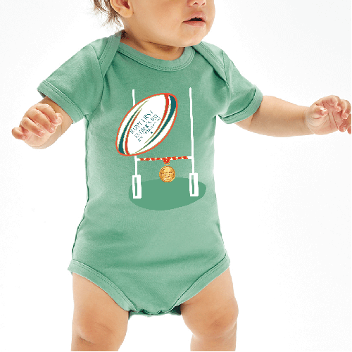 Personalised First Father`s Day Rugby Baby Vest