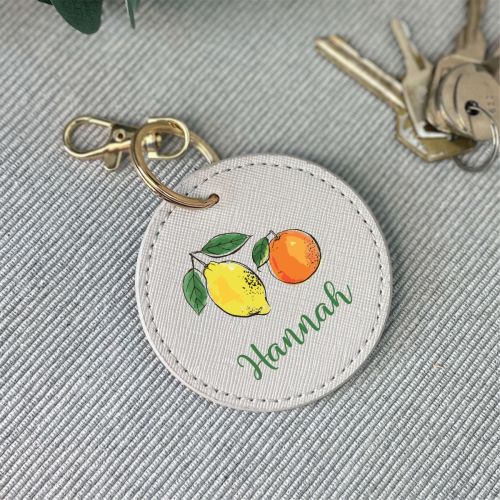 Lemon And Orange Personalised Keyring