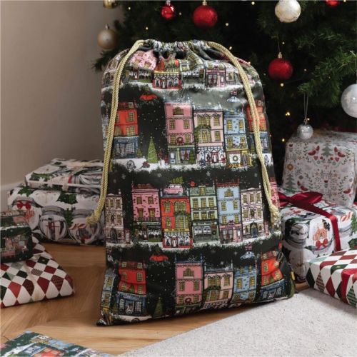 Christmas Spirit Printed Velvet Xmas Sack