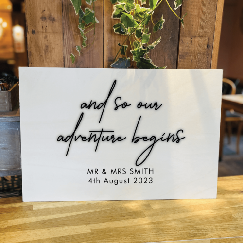 Personalised Our Adventure Begins Wooden Sign