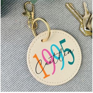 Personalised 30th Birthday Birth Year Keyring
