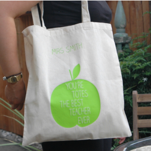 Personalised Teacher Tote Bag: Green
