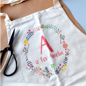 Personalised Children`s Floral Apron