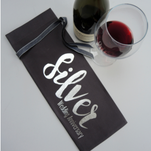 Personalised Silver Anniversary Bottle Bag