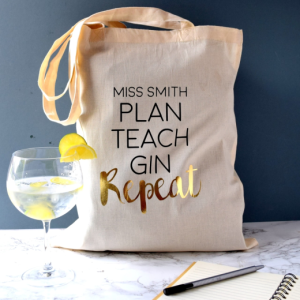 Plan Teach Repeat Personalised Teacher Tote Bag