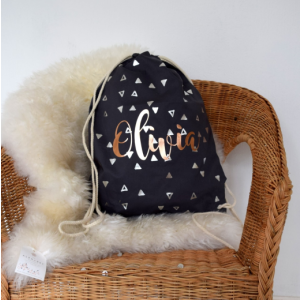 Personalised Rose Gold Triangle Backpack