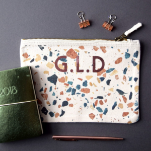 Personalised Terrazzo Style Make Up Bag / Pencil Case