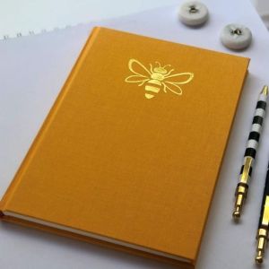Yellow Linen Bee Notebook