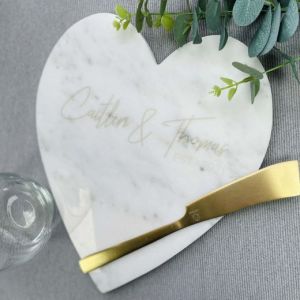 Personalised Heart Shaped Marble Platter