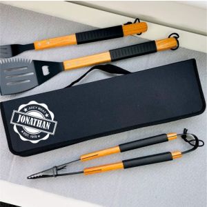Personalised Juicy Meat Barbecue Tool Set