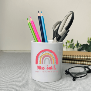 Personalised Rainbow Teacher Pen Pot