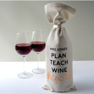 Personalised Plan Teach Wine Repeat Bottle Bag