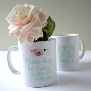 Personalised Floral Graduation Mug
