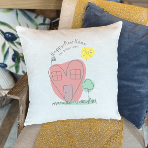 Personalised Heart New Home Cushion