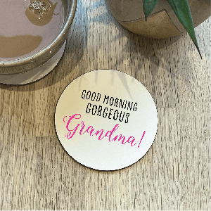 Personalised Good Morning Grandma Coaster