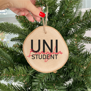 Personalised Uni Student Wooden Christmas Decoration