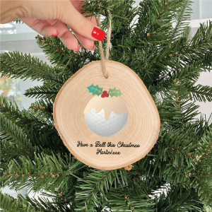 Personalised Golf Christmas Pudding Decoration