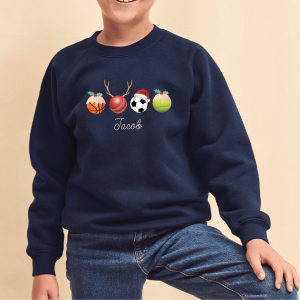Personalised Sports Fan Kids Christmas Jumper