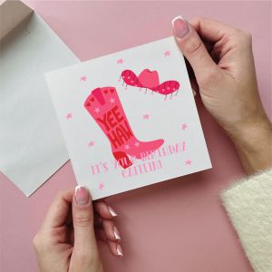 Personalised Cowboy Boot Birthday Card