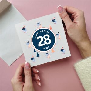 Personalised Skiing Piste Marker Birthday Card