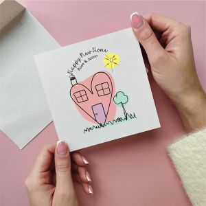 Personalised Heart House New Home Card