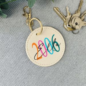 Personalised 18th Birthday Birth Year Keyring