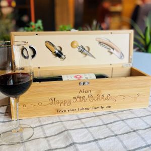 Personalised 50th Birthday Wine Bottle Gift Set