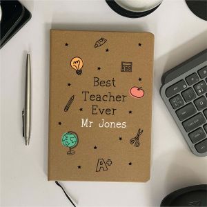 Personalised Best Teacher Ever Drawing Notebook