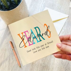 Personalised Year Three Back To School Good Luck Card