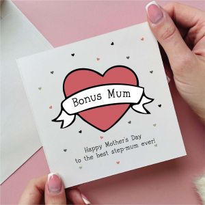 Personalised Bonus Mum Step Mum Mother`s Day Card