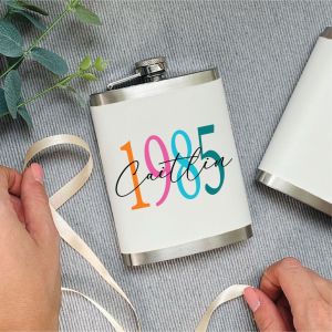 Personalised Birth Year 40th Birthday Hip Flask