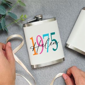 Personalised Birth Year 50th Birthday Hip Flask