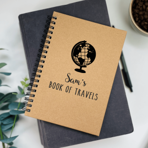 Personalised Book of Travels Globe Travel Journal