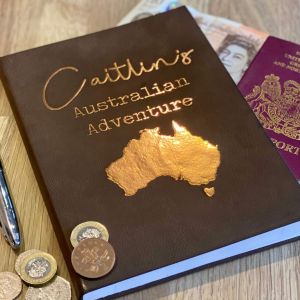 Personalised Faux Leather Country Map Travel Journal