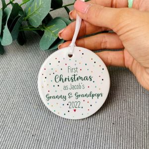 Personalised First Christmas As Grandparents Decoration